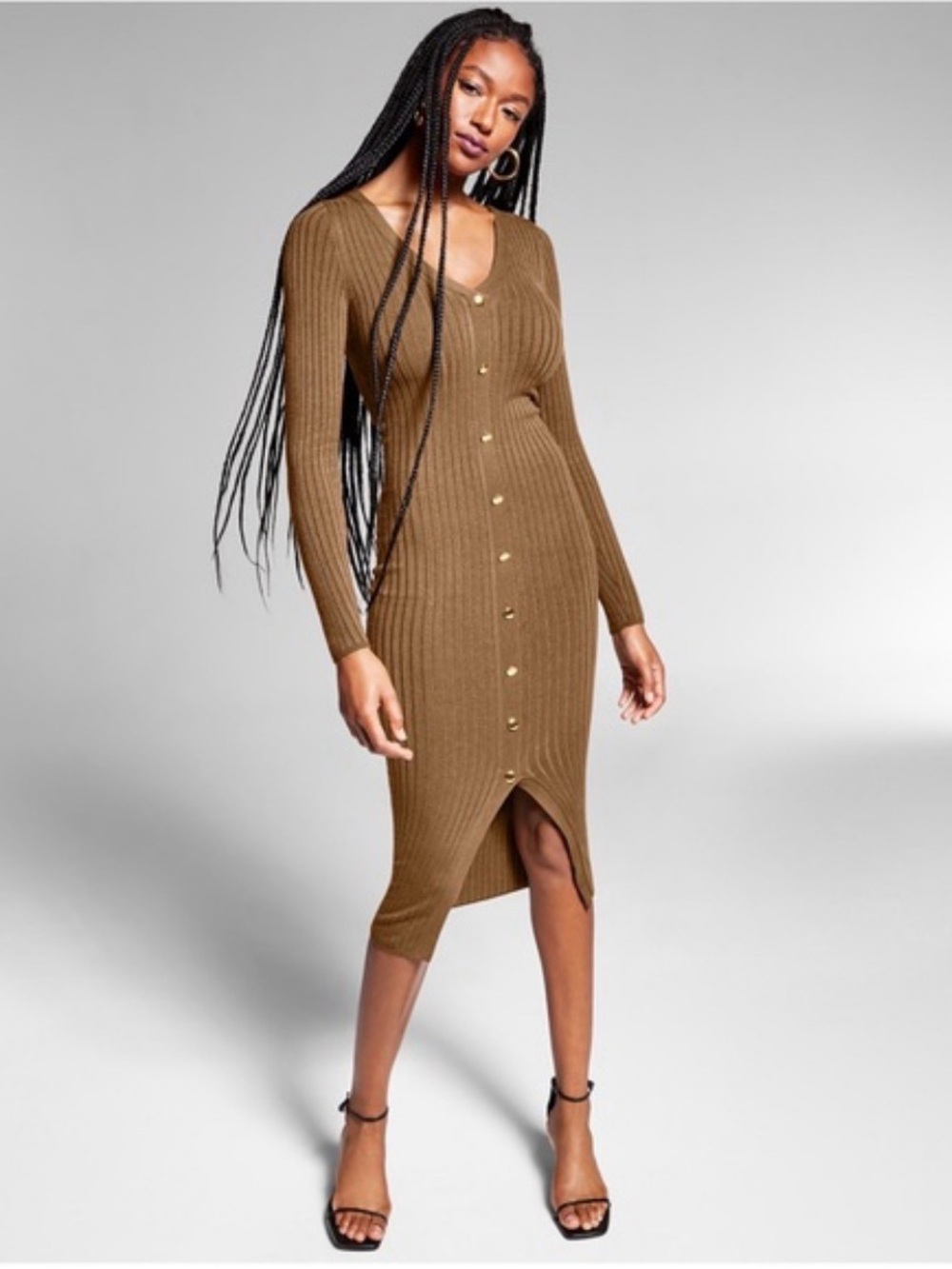 NWT- Jeannie Mai X I.N.C
Bodycon Tan MIDI Dress